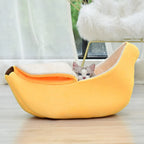 Banana Cat Bed House Cute Funny Cozy Cat Mat Beds Warm Durable Portable Pet Basket Kennel Dog Cushion White Lining Multicolor