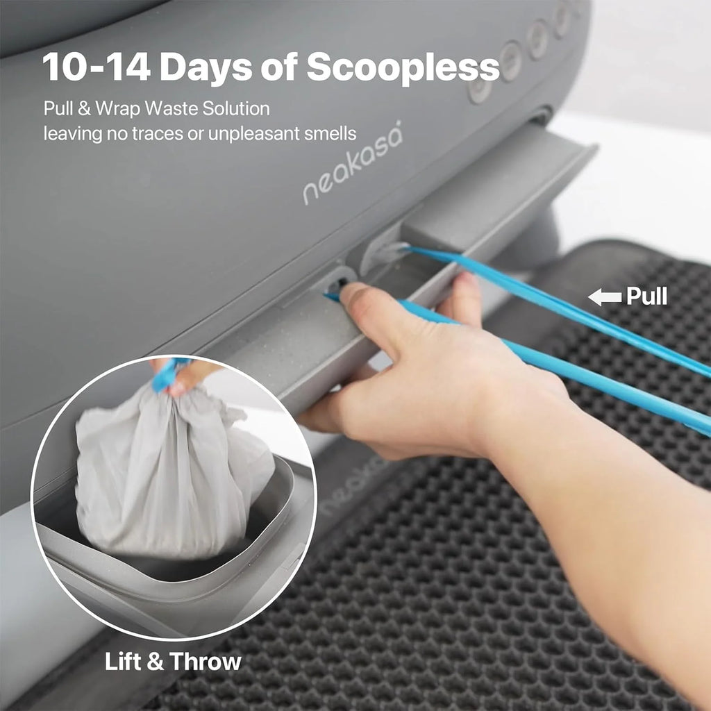 M1 Open-Top Self Cleaning Cat Litter Box with APP Control Automatic Cat Toilet Odor-Free Waste Disposal with Trash Bags