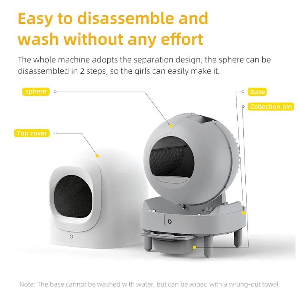 Petree Smart Cat Litter Box Automatic Self Cleaning Litter Box WIFI Remote Control Pet Tray Weighable and Detachable Cat Toilet
