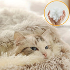 Comfortable Long Plush Cat Bed Round Pet House Cushion Winter Cat House Warm Kitty Basket Nest for Small Medium Cat 60cm