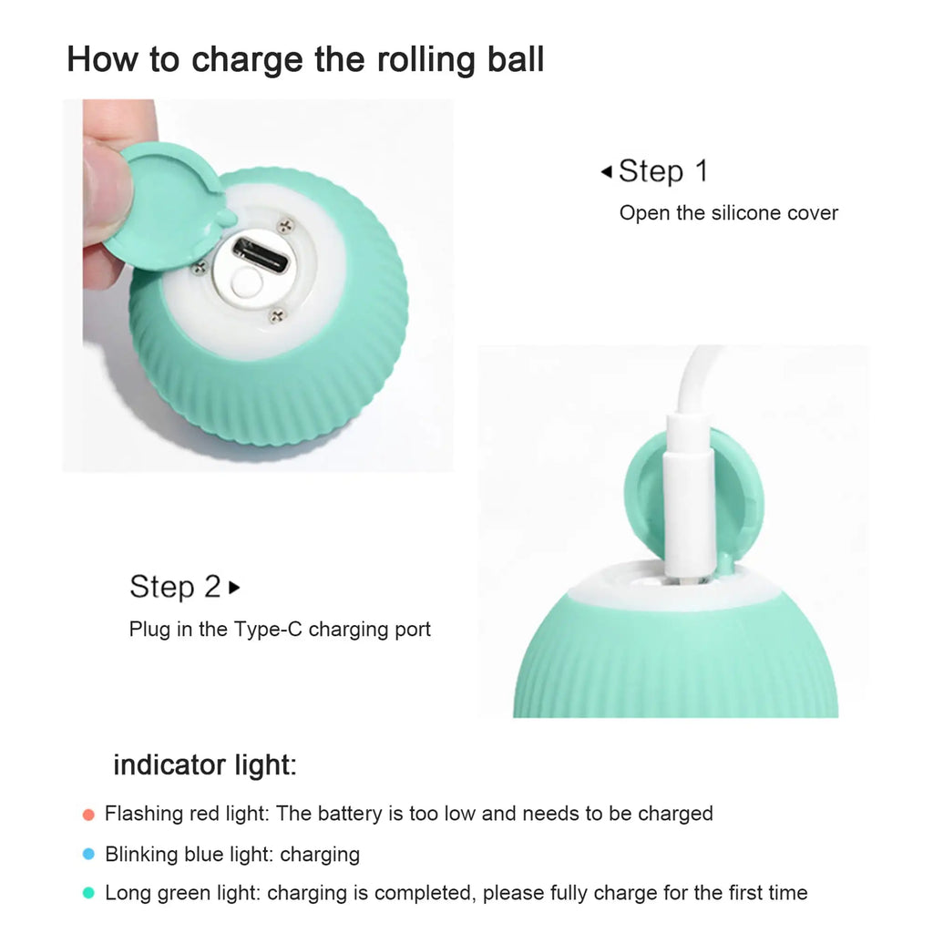 Interactive Indoor LED Light Cat Ball Toy Eco-Friendly Silicone Cat Toy for Dogs and Kittens Cat Toys for Training