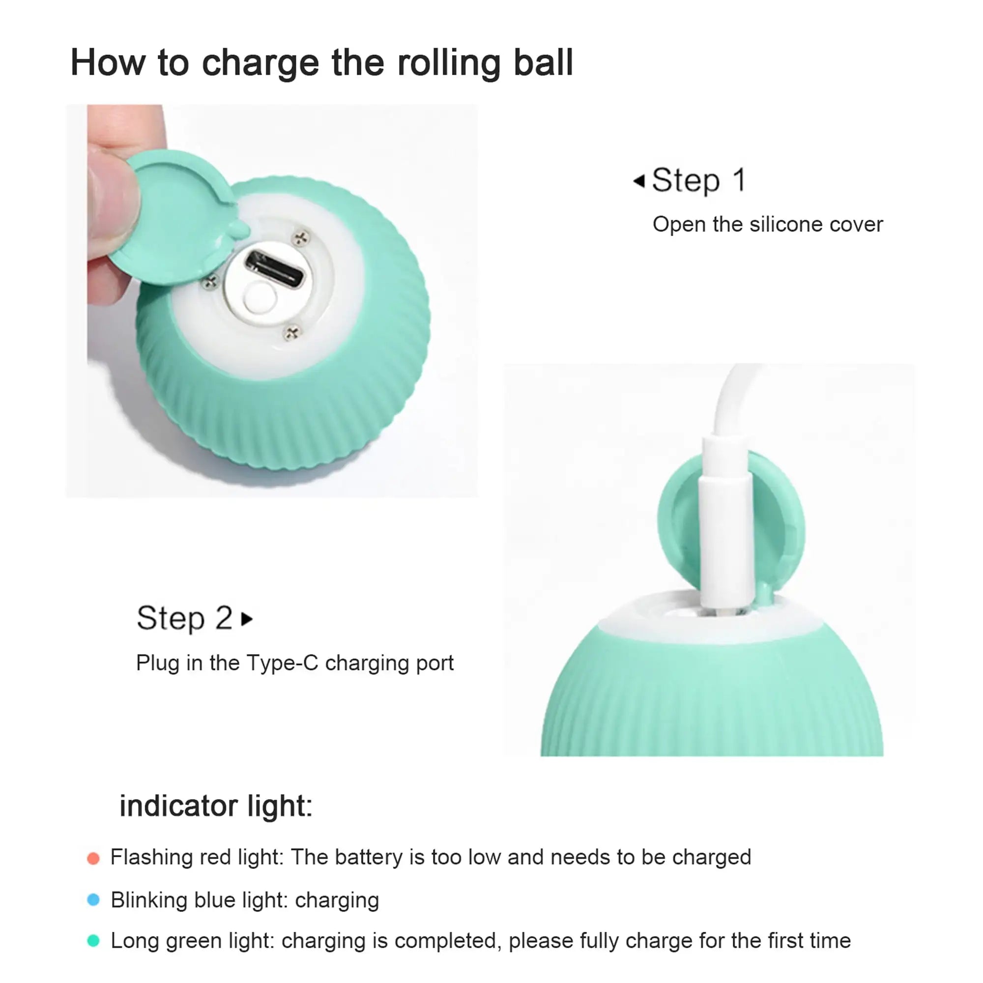 Interactive Indoor LED Light Cat Ball Toy Eco-Friendly Silicone Cat Toy for Dogs and Kittens Cat Toys for Training