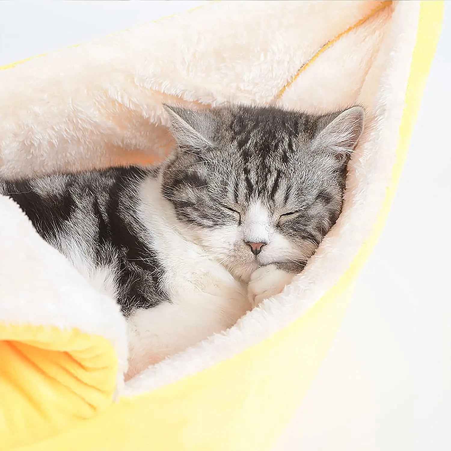 Banana Cat Bed House Cute Funny Cozy Cat Mat Beds Warm Durable Portable Pet Basket Kennel Dog Cushion White Lining Multicolor