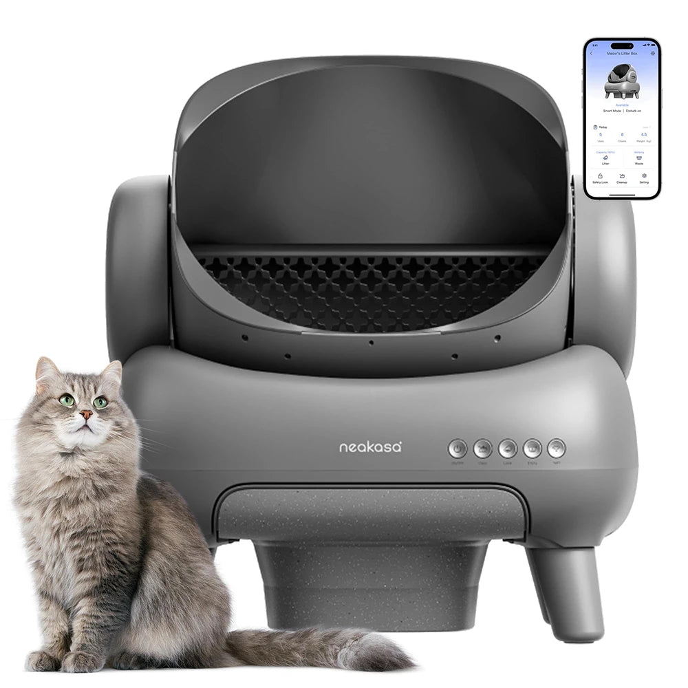 M1 Open-Top Self Cleaning Cat Litter Box with APP Control Automatic Cat Toilet Odor-Free Waste Disposal with Trash Bags
