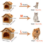Cozy Warm Cat Bed House Contemporary Sponge Cat House Removable and Washable Pet Cave Soft Comfortable Dog Nest Shelter
