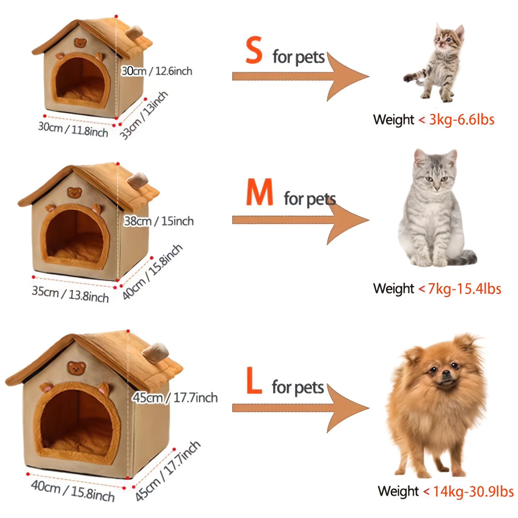 Cozy Warm Cat Bed House Contemporary Sponge Cat House Removable and Washable Pet Cave Soft Comfortable Dog Nest Shelter