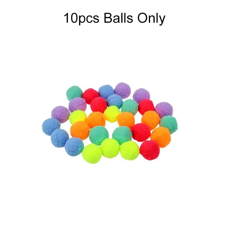 Interactive Launch Training Cat Toys Creative Dog Training Toys Kitten Mini Pompoms Games Stretch Plush Ball Toy Cat Products