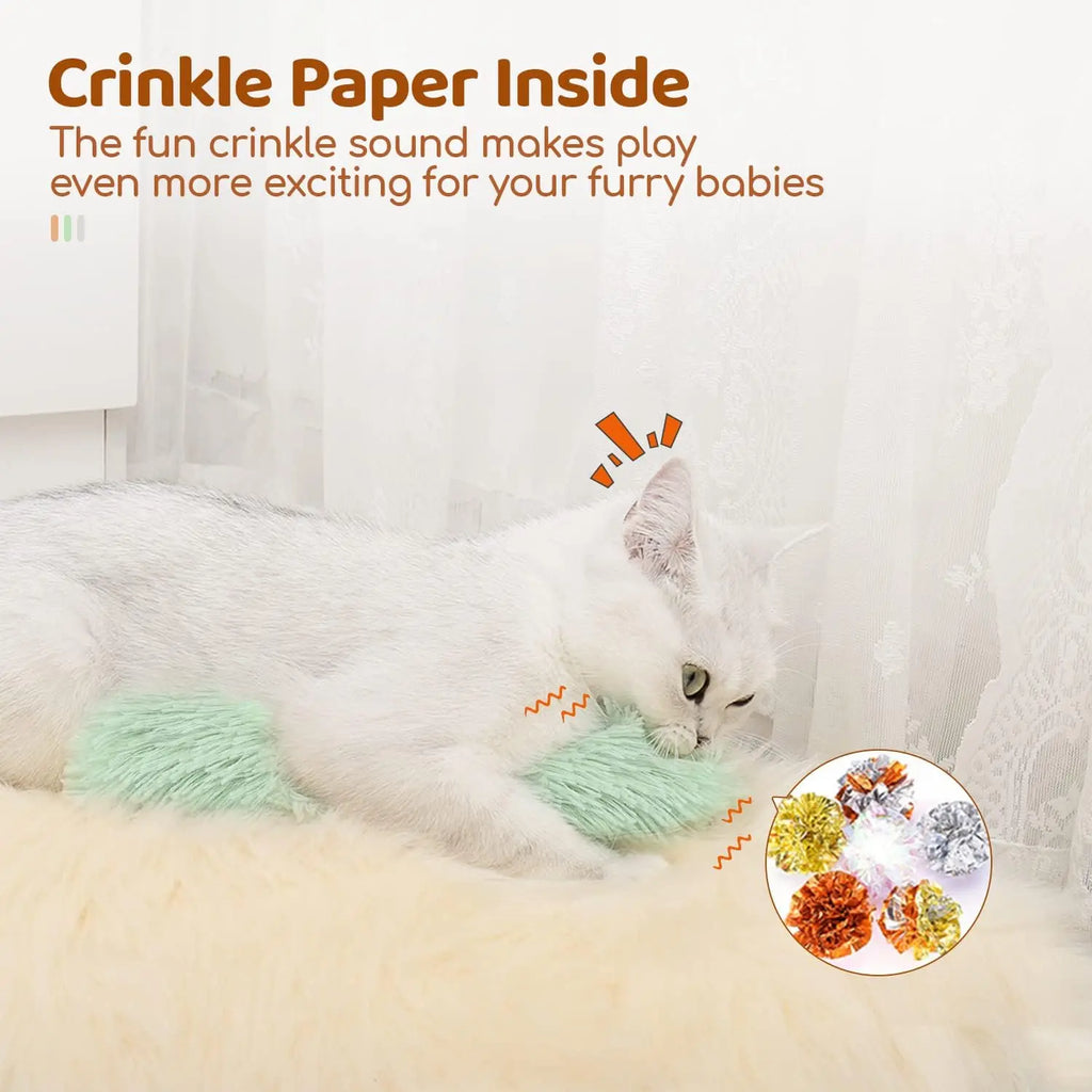 Interactive Cat Toys Cat Pillows Soft Durable Crinkle Sound Catnip Indoor Kitten Exercise Cat Products