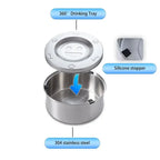 1/3L Stainless Steel Dog Floating Bowl No Spill Anti-Splash Dog Water Dispenser Non-Slip Dog Cat Pet Water Feeder Bowl Pet Bowls