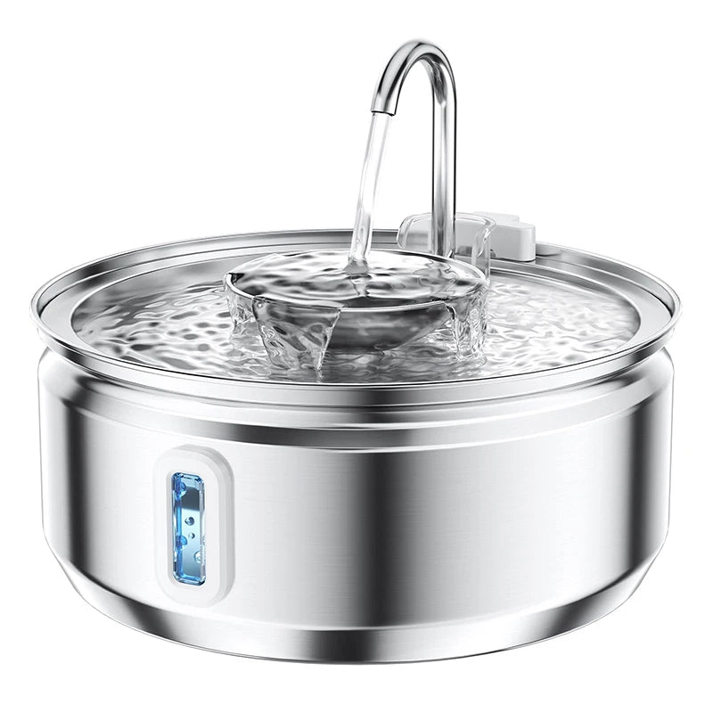 Cat Water Fountain 3.2L/108oz Upgraded Stainless Steel Pet Water Fountain for Cats Drinking Automatic Cat Water Dispenser Bowl