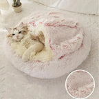 Winter Long Plush Solid Cat Bed & Pet Cage Warm Cushion Basket Dog Bed Sleep Bag Nest for Small Cats