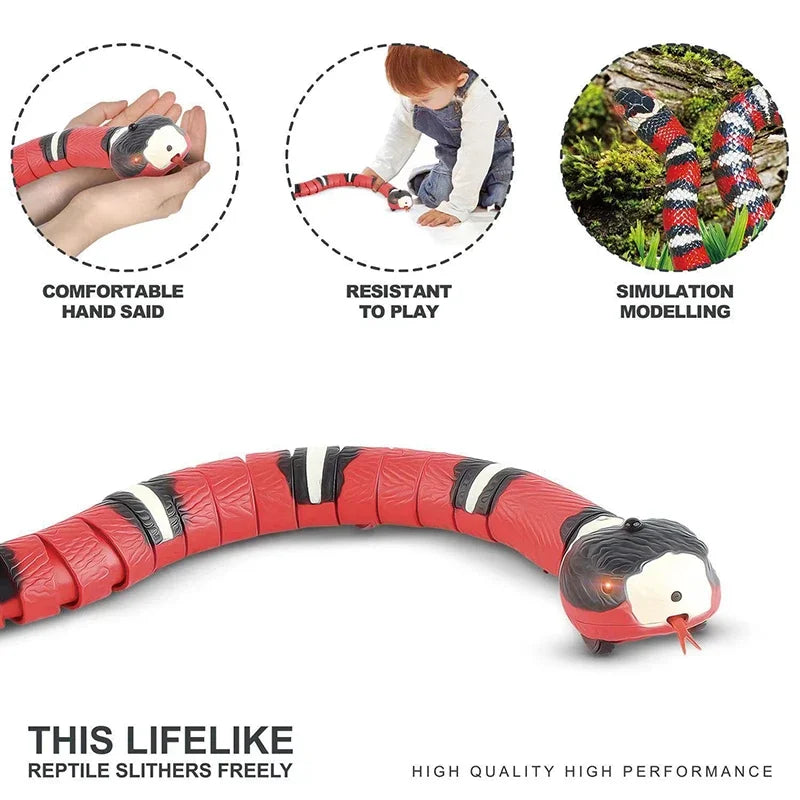 Automatic Cat Toys Interactive Smart Sensing Snake Tease Toys for Cats USB Charging Cat Accessories Game Play Toys