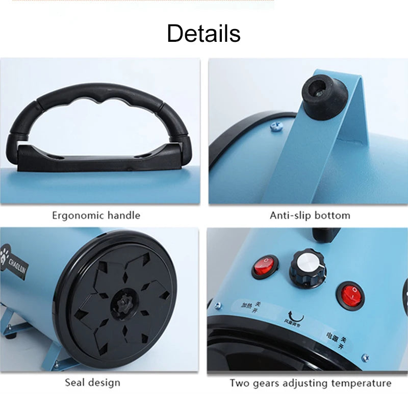 High-Speed Pet Hair Dryer With Heater for Dogs and Cats Powerful Blowing Grooming Tool Adjustable Speed Electronic Pet Products