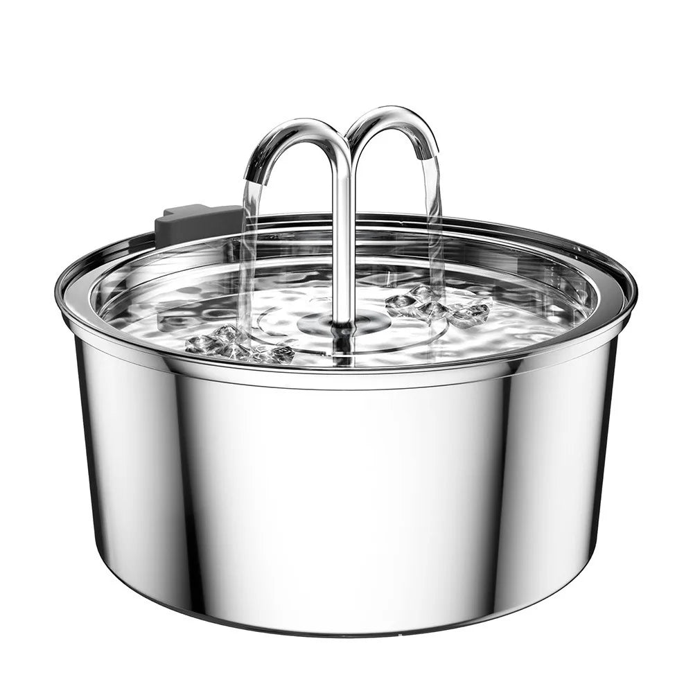 Hot Selling Custom 3.2/4L Stainless Steel Pet Water Dispenser with Water Level Wholesale Cat Water Fountain Manufacturer OEM ODM