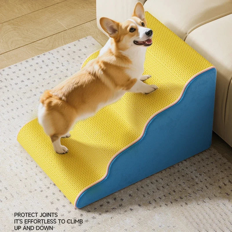 Wholesale Dog Stairs Cat Ramp Ladder Pet Stair with Memory Foam Sponge for Bed & Sofa Removable Washable Training Stairs