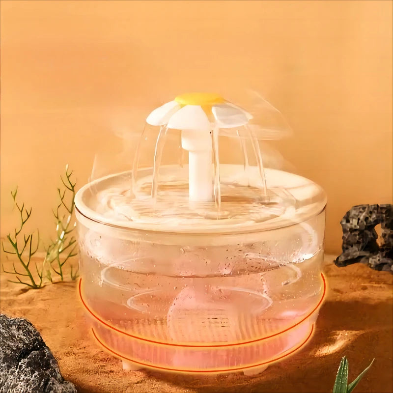 1L Mini Constant Temperature Heating USB Wood Texture Automatic Cat Water Fountain Pet Water Dispenser