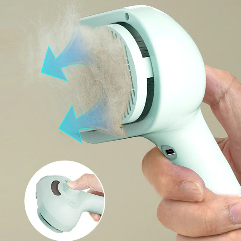 2-in-1 Misting Pet Hair Comb Gentle Water Spray Brush with Release Button for Easy Shedding and Grooming Brush
