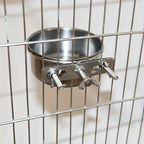 Stainless Steel Dog Bowl Dog Food and Water Bowls Anti-Spill Hanging Pet Bowl with Screw for Cage Dog Feeder
