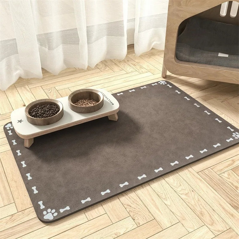 Wholesale Silicone Pet Bowls Mat Non Slip Pet Food Mat Dog Cat Square Bone Shaped Pet Feeding Mat