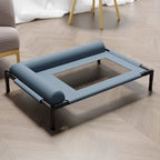 Large Breathable Mesh Dog Bed Off-The-Ground Moisture-Proof with Removable Washable Feature Universal Camp Bed for Summer Winter