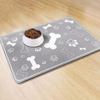 Non Slip Silicone Pet Food Mat Rapid Absorbent Dog Cat Square Bone Shaped Feeding Mat