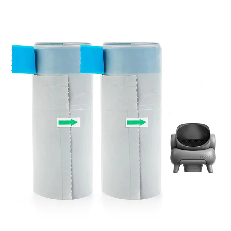 2 Rolls Replaced Open-Top Self-Cleaning Cat Litter Box Poop Bags M1 Automatic Cat Litter Box Receptacles Easy Clean Feature