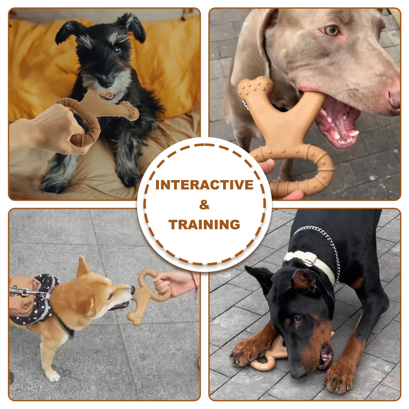 Durable Double Bone Dog Chew Toy Beef Flavor Christmas Deer Triceratops Interactive Nylon Chew Toy for Pups