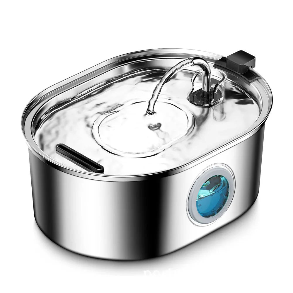 Hot Selling Custom 3.2/4L Stainless Steel Pet Water Dispenser with Water Level Wholesale Cat Water Fountain Manufacturer OEM ODM
