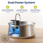 4L 4000MAh Wireless Cat Water Fountain Rechargeable Stainless Steel Battery Sensor Cat Smart Water Fountains Manufacturer