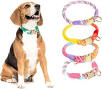 Large Medium Small Dog Products Personalized Pet Bow Tie Color Gradient Collar Metal Buckle Alloy D-Hook Polyester Cotton
