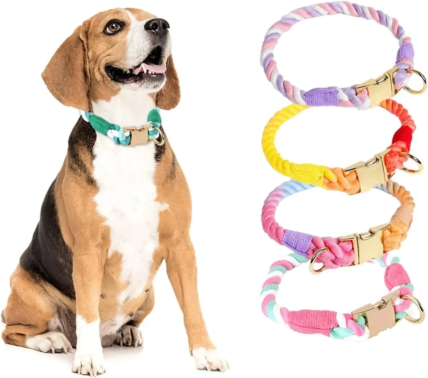 Large Medium Small Dog Products Personalized Pet Bow Tie Color Gradient Collar Metal Buckle Alloy D-Hook Polyester Cotton