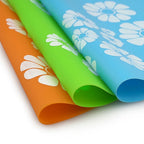 Silicone Pad Non-slip Mat for Automatic Cat Water Fountain Flower Print Silicone Pad for Dogs Cats Pet Dispenser Anti-slip Mat