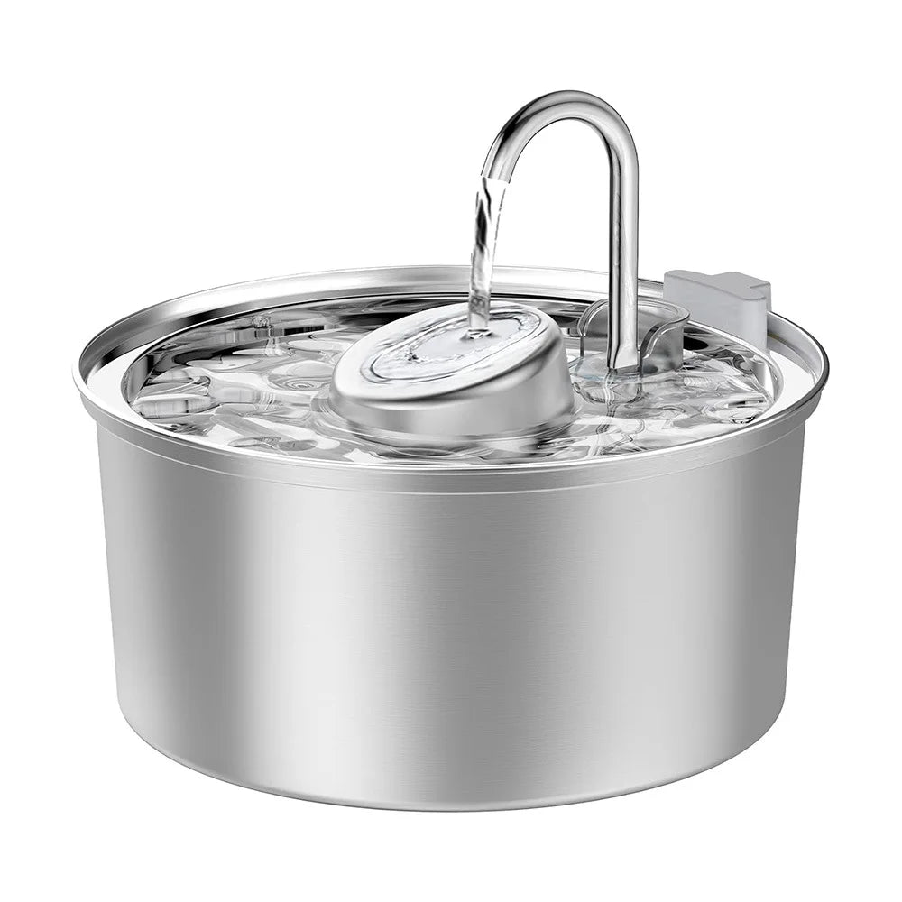 Best Seller OEM 3.2L Stainless Steel Cat Water Fountain Automatic Pet Water Dispenser with Charging Power Source