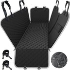 Extended Dog Car Seat Cover for Back Seat Extra Larger with Safety Belt Hard Bottom Car Back Seat Extender Dogs Fit for All Cars
