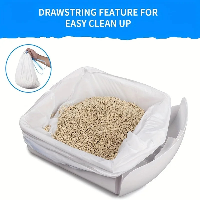 10 Rolls Portable Cat Litter Box Garbage Disposal Bags Pet Poop Bags Easy Cleanup Odor Control for Self-Cleaning Litter Boxes