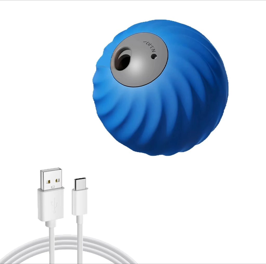 Intelligent Sport Lifelike Nylon Automatic Interactive Pet Toy Ball USB Charging Puzzle Feeder for Dogs Cats-Mental Stimulation