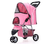 Dog Stroller Pet Trrolley for Small Medium Dogs Cats Foldable Dog Jogging Cage Travel Carrier with Cup Holder and Storage Basket