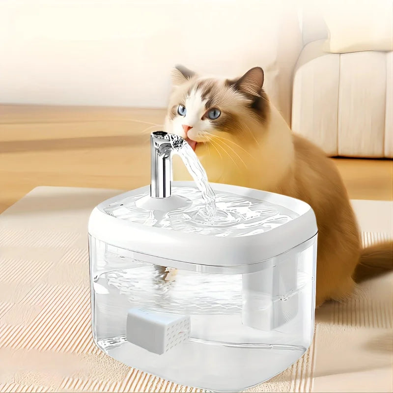Custom 1.5L Smart Pet Water Dispenser for Dogs and Cats USB Powered Quiet Automatic Cat Water Fountain with Faucet Spout