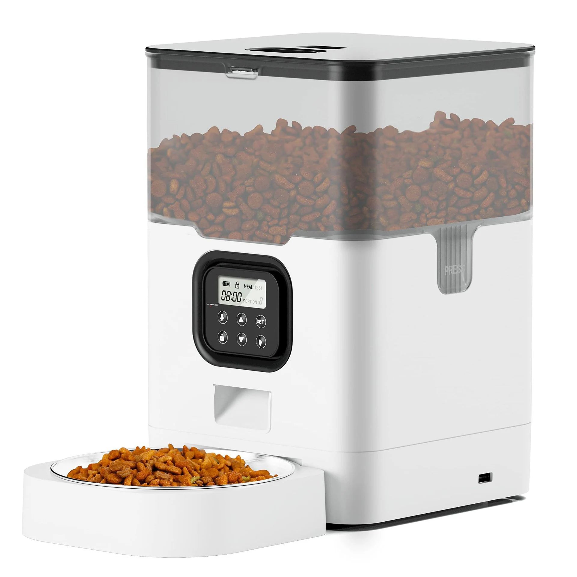 4L Automatic Dog Feeders Timed Button/APP Control Smart Pet Feeder for Cat Dogs with Voice Recorder Dog Dry Food Dispenser