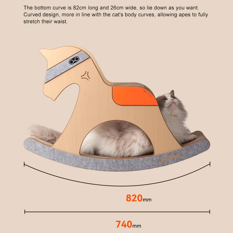 Petree Rocking Horse Corrugated Paper Cat Scratching Post Cactus Cat Scratcher Scratching Sisal Cat Tree Pet Toys