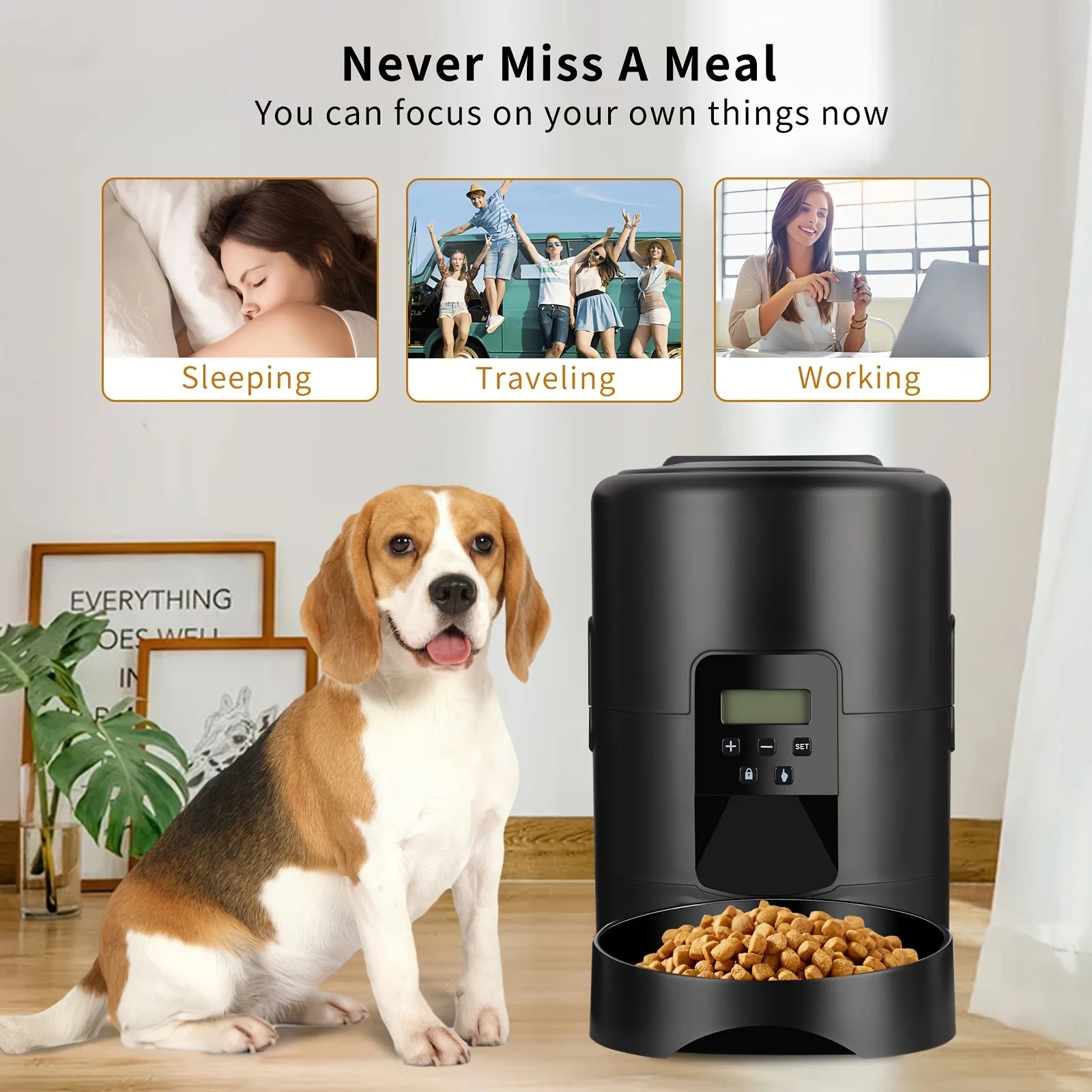 2L APP Control Automatic Dog Feeder Button Version Auto Cat Food Dispenser Smart Control Pet Feeder for Cats Dog Dry Food Bowl