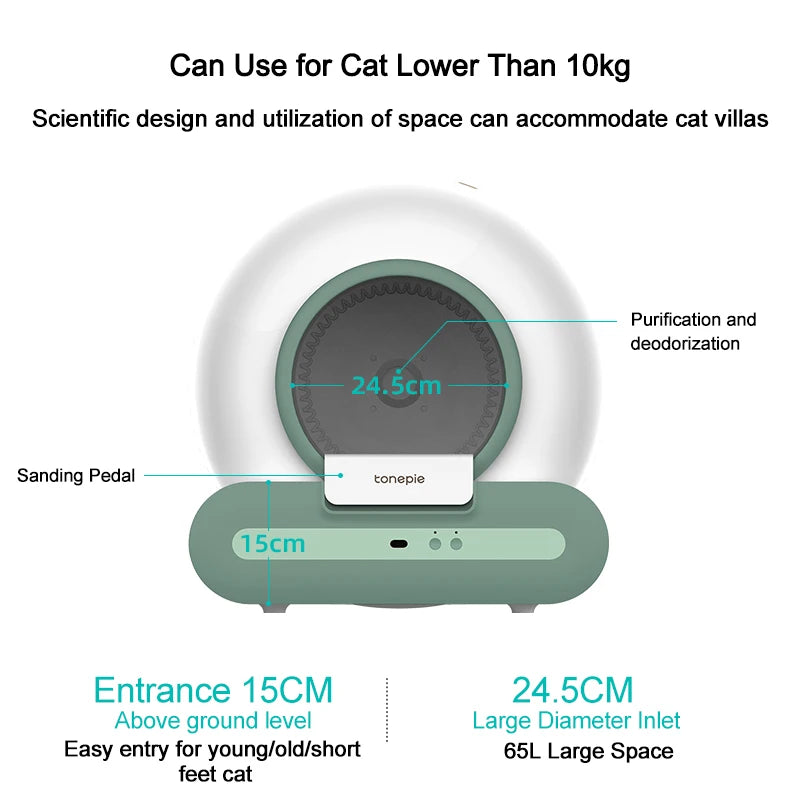 Tonepie Ti+ Smart Cat Odor Purifier for Cat Litter Box Deodorizer Pet Toilet Air Purifier Dog Pet Toilet Deodorant Cat Products