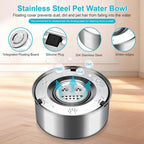 1/3L Stainless Steel Dog Floating Bowl No Spill Anti-Splash Dog Water Dispenser Non-Slip Dog Cat Pet Water Feeder Bowl Pet Bowls