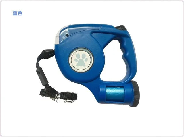 4.5M LED Pet Dog Leash Flashlight Extendable Retractable Pet Leashes Lead with Poop Bag for 45kg Large Dog Supplies