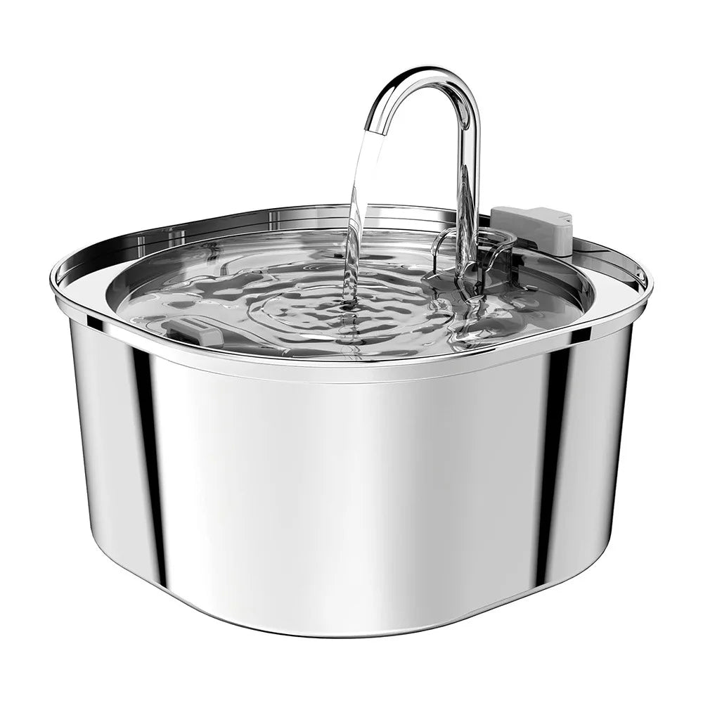 Best Seller OEM 3.2L Stainless Steel Cat Water Fountain Automatic Pet Water Dispenser with Charging Power Source