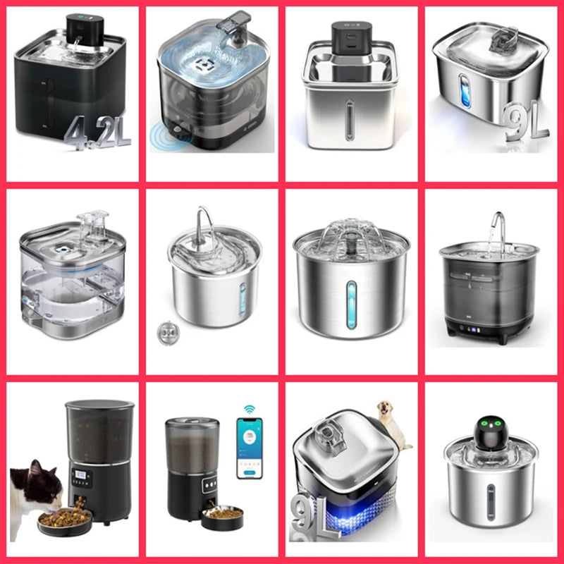 5000mah Portable Automatic Cat Water Fountain OEM 3.2L Smart Pet Drinking Fountain with Stainless Steel Filter for Cats and Dogs