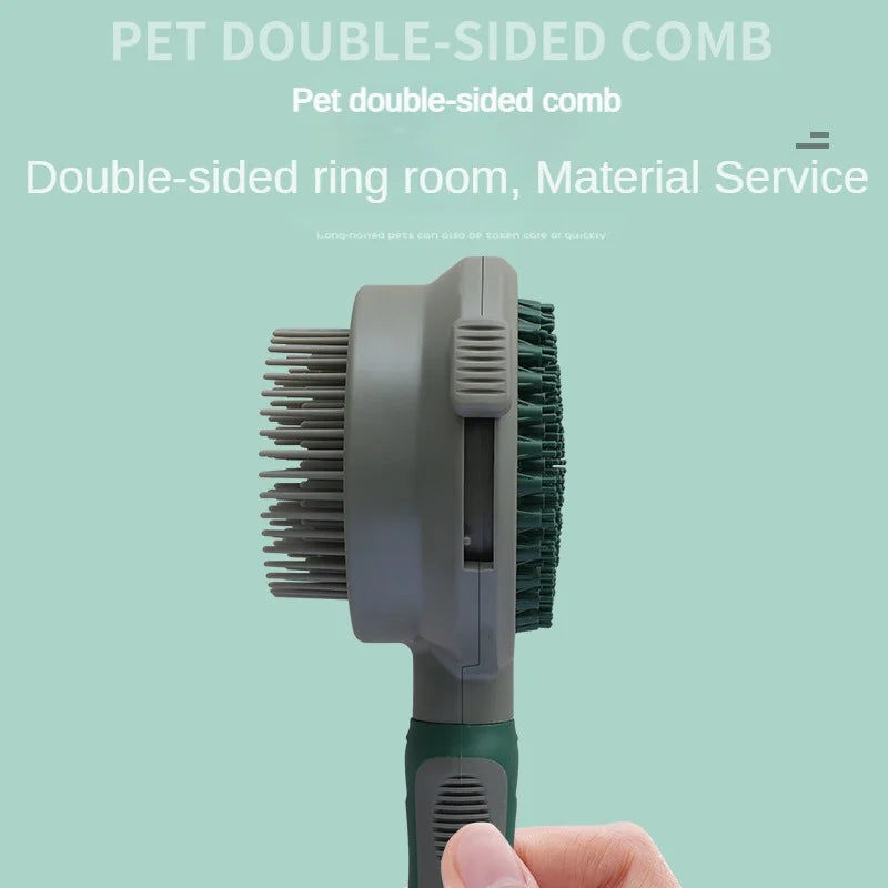 Pet Hair Removal Comb Dog Cat Comb Double-sided Bath Brush Hair Removal Massage Hair Removal Self-cleaning Comb Cat Products