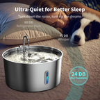 OEM 7L Large Capacity Stainless Steel Automatic Cat Water Fountain for Dogs with Filtration Ultra-quiet Pet Water Dispenser