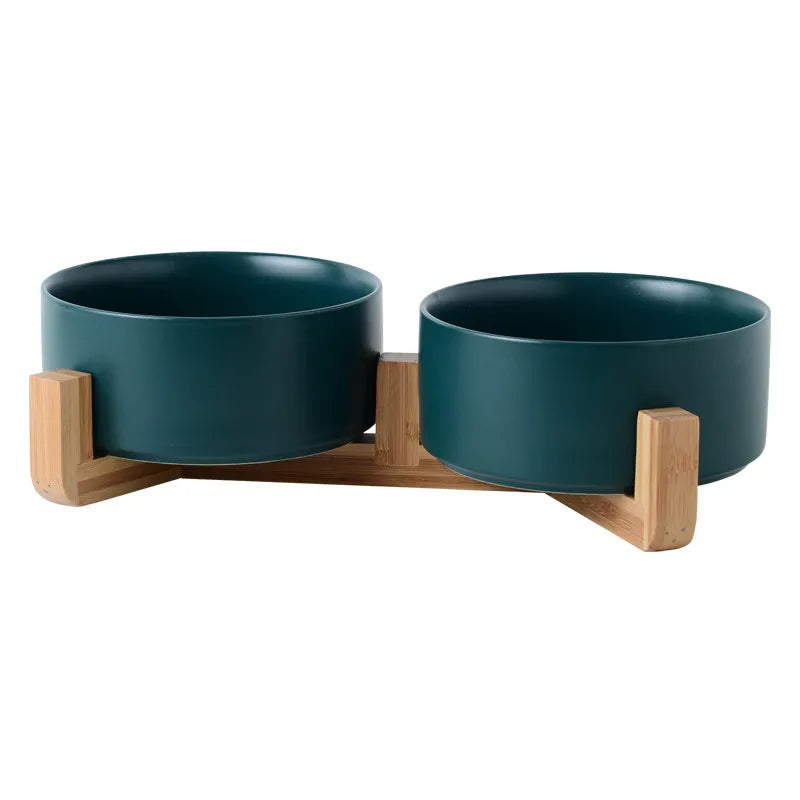Ceramic Pet Bowl Cat Dogs Feeding Matted Elevated Dog Bowl Double Bowls Pet Food Water Feeder Wholesale Pet Manufacturer