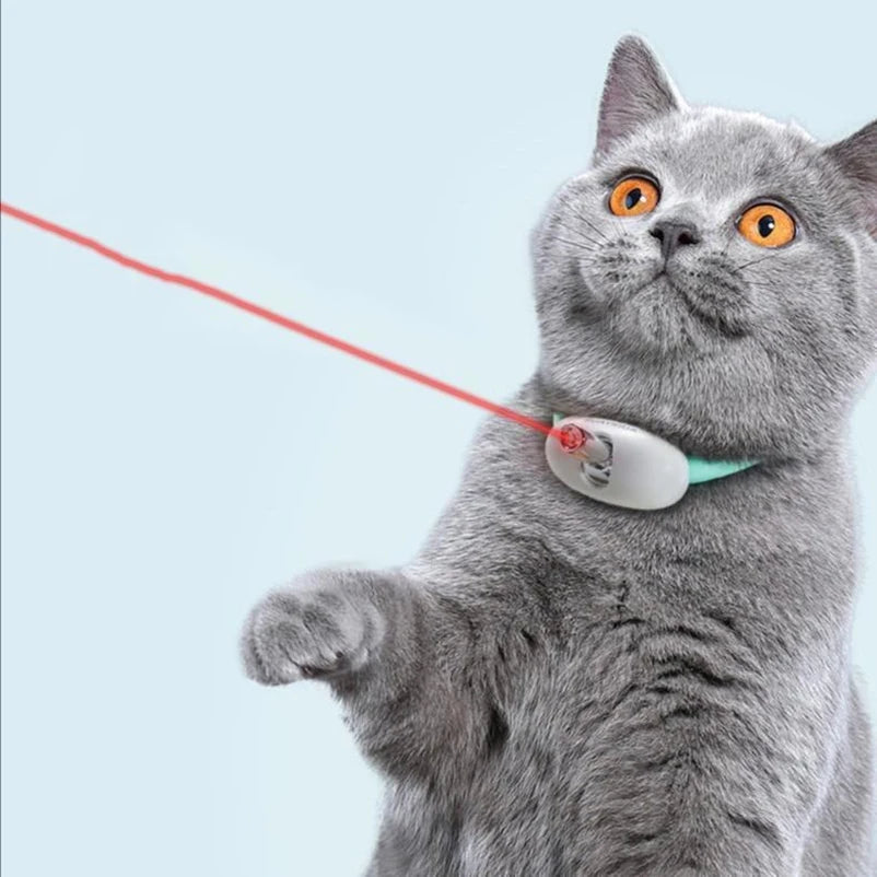 Smart Cat Laser Toys Cat Teasing Collar Rechargeable Infrared Interactive Cat Toys Kitten Toys for Relieve Anxiety Pet Supplies